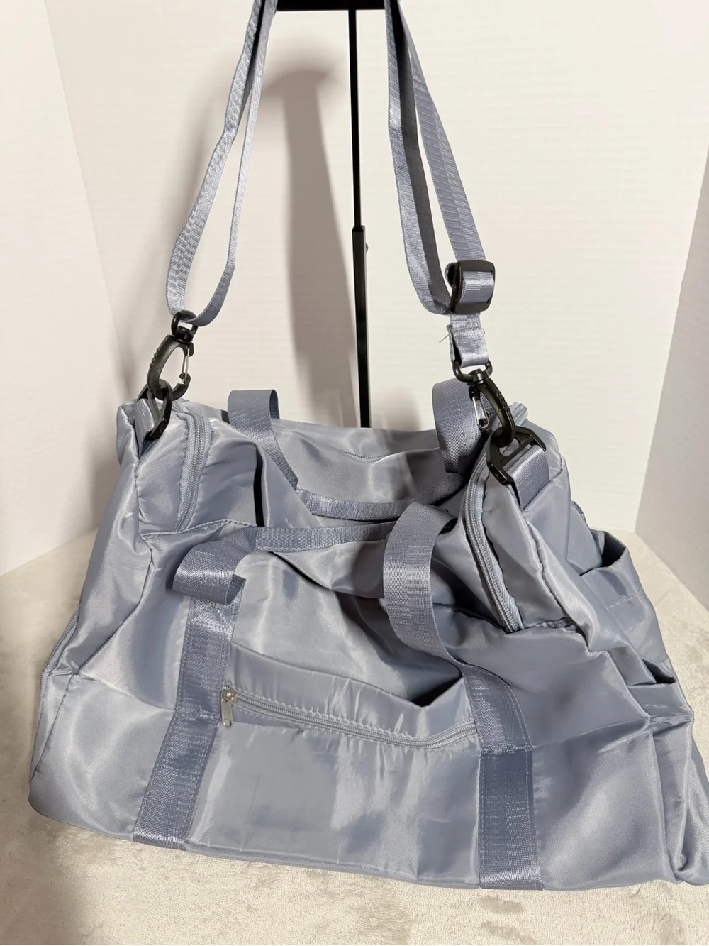 Light blue Travel Duffel Bag with Multiple Pockets